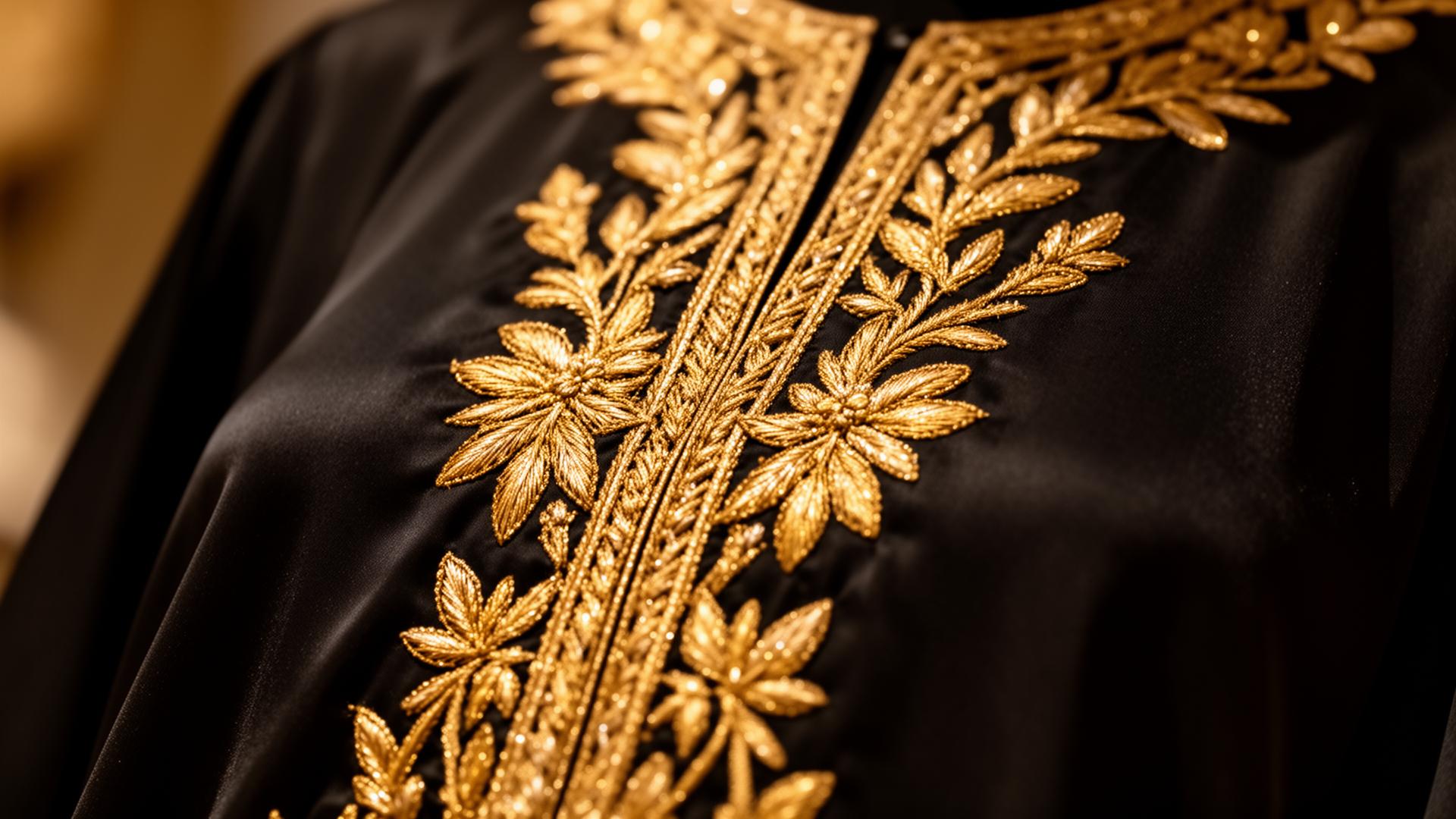 Hand zardozi gold embroidery on silk